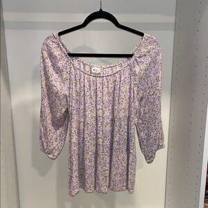 Floral Boat-Neck Swing Top